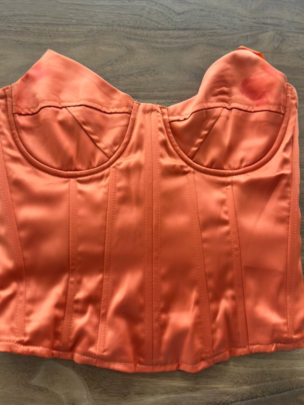 PrettyLittleThing Satin Corset Bustier Top – Orange – EUC - Picture 3 of 8